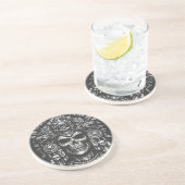 Dessous De Verre En Grès Coiffe de crâne aztèque par BurnsInHell (Côté)
