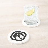 Dessous De Verre En Grès Coin arrondi avec un ginkgo (Côté)