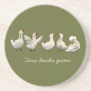 Dessous De Verre En Grès Coin Coin silencieux : Nuit étoilée de l'oie blanc