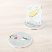 Dessous De Verre En Grès Colibri et Fuschia (Côté)