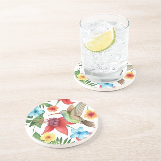 Dessous De Verre En Grès Colibri tropical (Côté)