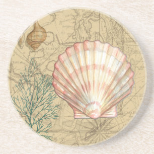 Dessous De Verre En Grès Collage côtier de carte