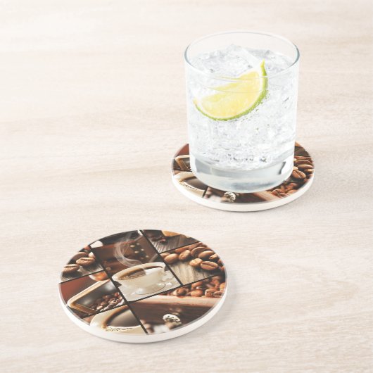 Dessous De Verre En Grès Collage de café (Côté)