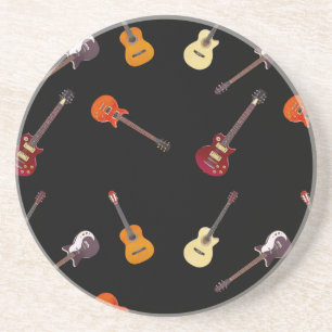Dessous De Verre En Grès Collage de guitare électrique et acoustique