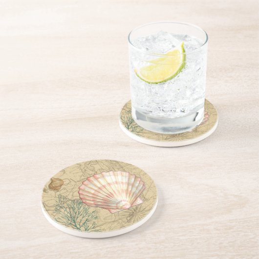 Dessous De Verre En Grès Collage de la carte côtière (Côté)