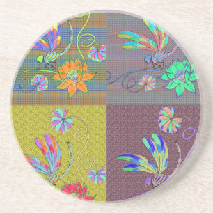 Dessous De Verre En Grès Collage de libellules