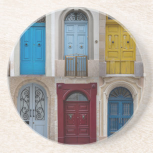 Dessous De Verre En Grès Collage des portes avant colorées