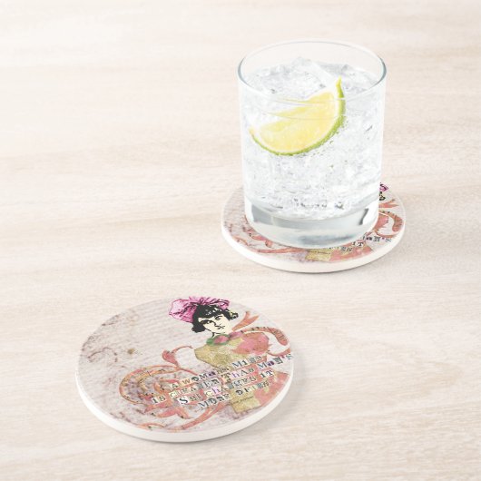 Dessous De Verre En Grès Collage numérique pour les femmes (Côté)