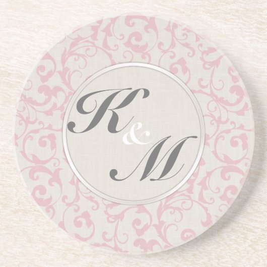 Dessous De Verre En Grès Collection de Mariages rose SmartElegance (Devant)