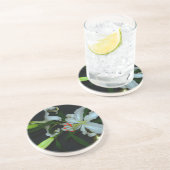 Dessous De Verre En Grès Collection Irlandaise de laiton et de fleurs (Côté)