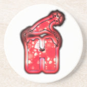 Dessous De Verre En Grès Collection moderne de chapeaux de Santa. (Devant)