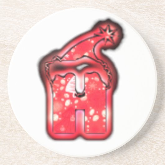 Dessous De Verre En Grès Collection moderne de chapeaux de Santa. (Devant)