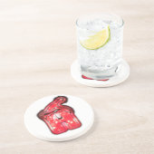 Dessous De Verre En Grès Collection moderne de chapeaux de Santa. (Côté)