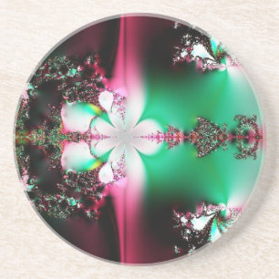 Dessous De Verre En Grès Collide vert et rose