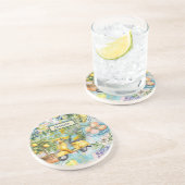 Dessous De Verre En Grès Collier d'agrumes sicilien bleu chic (Côté)