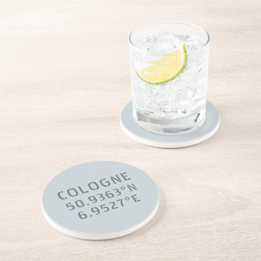 Dessous De Verre En Grès Cologne Latitude Longitude Coordinates  (Côté)