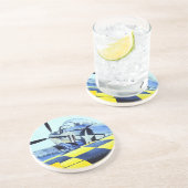 Dessous De Verre En Grès Combattant de mustang de la deuxième guerre (Côté)