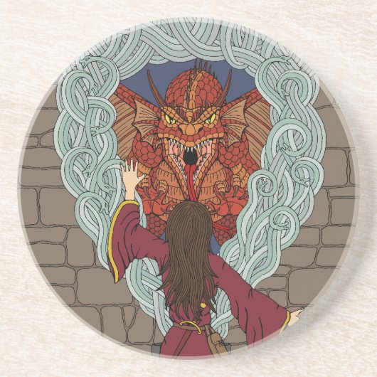 Dessous De Verre En Grès Comjurer le dragon (Devant)