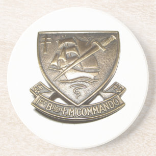 Dessous De Verre En Grès Commando Kieffer - Insigne 1er BFMC