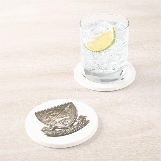 Dessous De Verre En Grès Commando Kieffer - Insigne 1er BFMC (Côté)