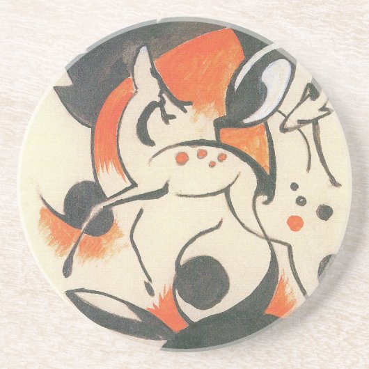 Dessous De Verre En Grès Composition avec deux cerfs par Franz Marc (Devant)