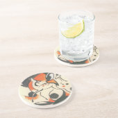 Dessous De Verre En Grès Composition avec deux cerfs par Franz Marc (Côté)