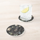 Dessous De Verre En Grès Composition de rose gothique Fleur noire (Côté)
