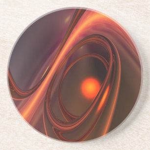 Dessous De Verre En Grès Conception 3d Abstraite, formes et réflexions soup