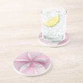 Dessous De Verre En Grès Conception Abstraite de fractal rose pâle moderne (Côté)