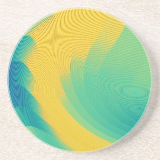 Dessous De Verre En Grès Conception abstraite jaune unique (Devant)