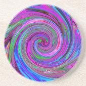 Dessous De Verre En Grès Conception abstraite rétro de tourbillon magenta c (Devant)