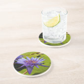 Dessous De Verre En Grès Conception botanique florale de nénuphar tropical (Côté)