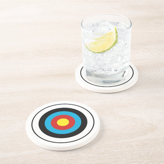 Dessous De Verre En Grès Conception cible Bullseye (Côté)