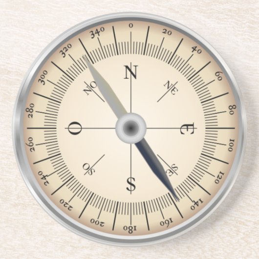 Dessous De Verre En Grès Conception Compass (Devant)