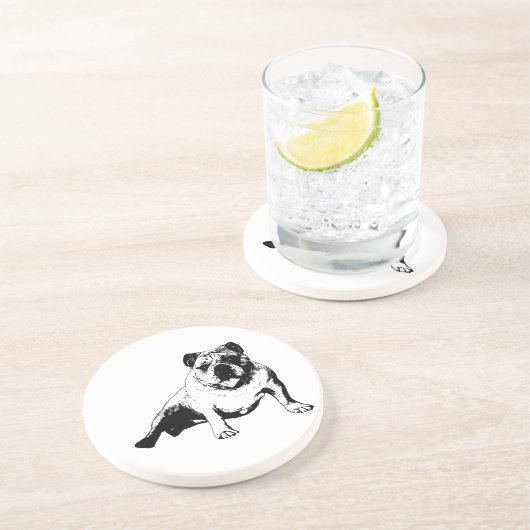 Dessous De Verre En Grès Conception de Bulldog Vector (Côté)