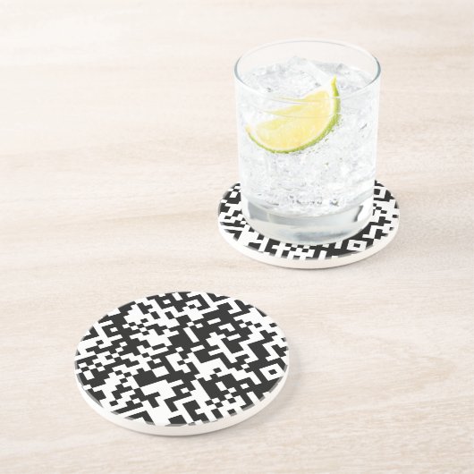 Dessous De Verre En Grès Conception de code de QR (Côté)