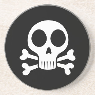 Dessous De Verre En Grès Conception de crâne de pirate