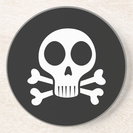 Dessous De Verre En Grès Conception de crâne de pirate (Devant)