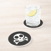 Dessous De Verre En Grès Conception de crâne de pirate (Côté)