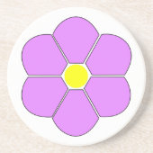 Dessous De Verre En Grès Conception de fleurs violettes (Devant)