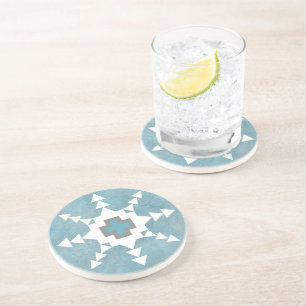 Dessous De Verre En Grès Conception de flocon de neige géométrique d'hiver