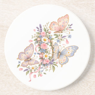 Dessous De Verre En Grès Conception de jardin de papillon sucré pour magiqu