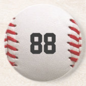 Dessous De Verre En Grès Conception de joueur de baseball avec numéro de ma (Devant)