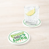 Dessous De Verre En Grès Conception de la Saint-Patrick bénie et chanceuse- (Côté)