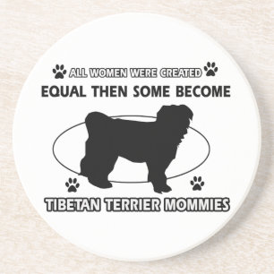 Dessous De Verre En Grès Conception de maman de Terrier tibétain