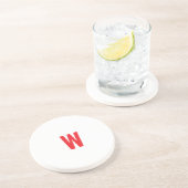 Dessous De Verre En Grès Conception de monogramme initial personnalisé en r (Côté)
