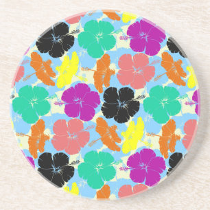 Dessous De Verre En Grès Conception de motifs de fleurs colorés