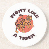 Dessous De Verre En Grès Conception de motivation Combattez comme un tigre (Devant)