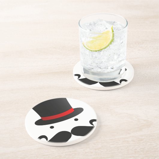 Dessous De Verre En Grès Conception de moustache (Côté)