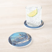 Dessous De Verre En Grès Conception de neige hivernale confortable (Côté)